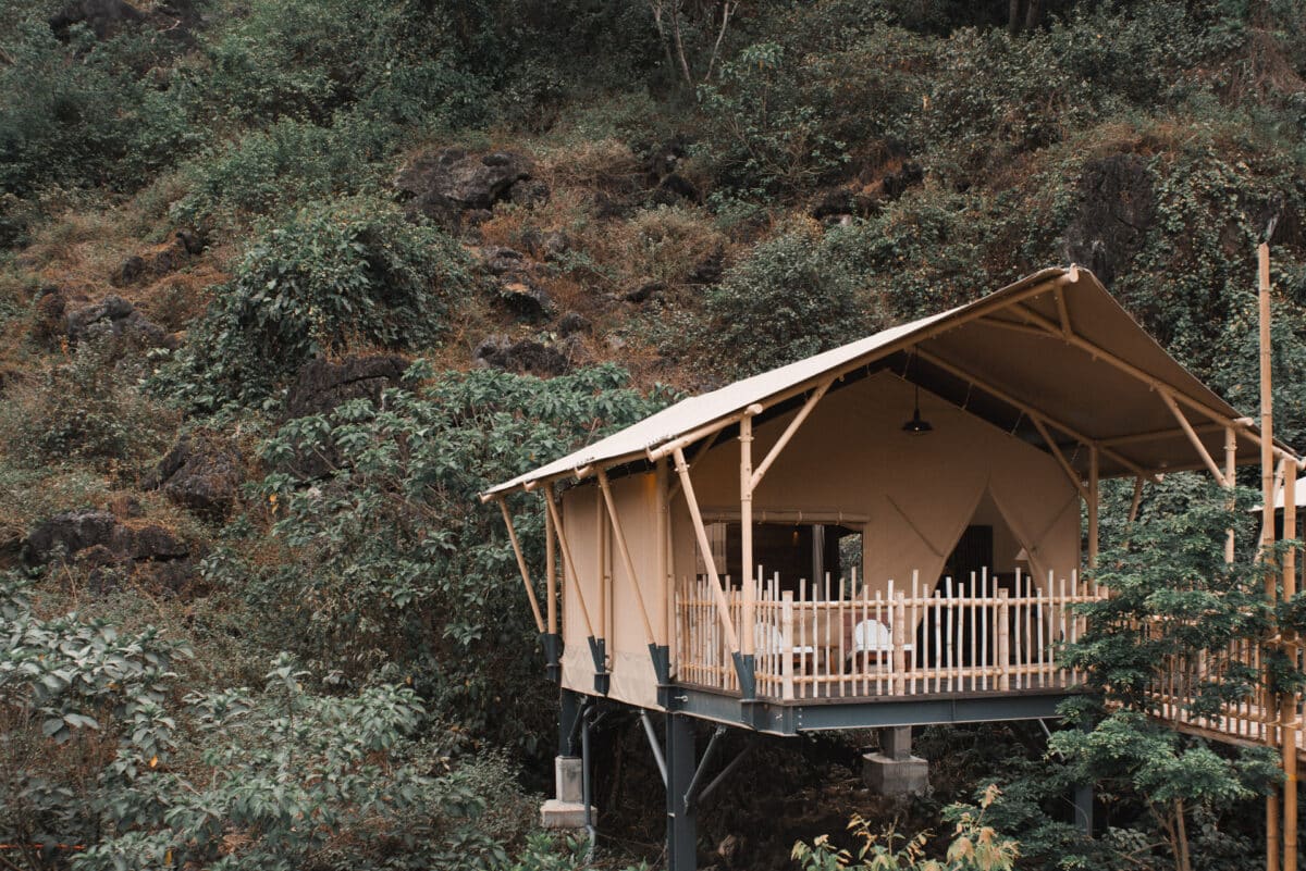 Tented lodge in the forest