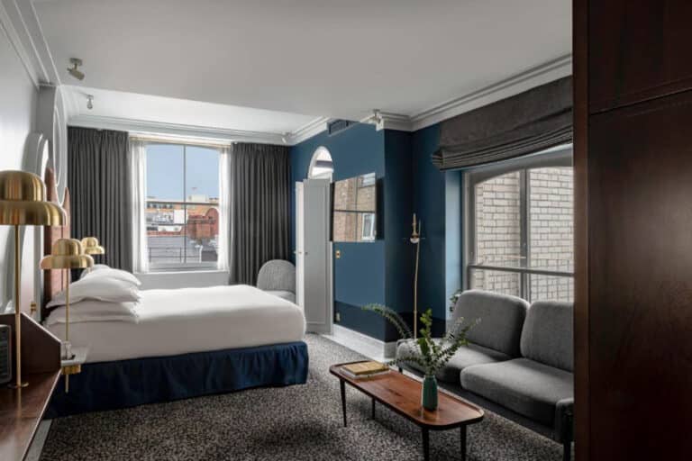 Deep blue bedroom