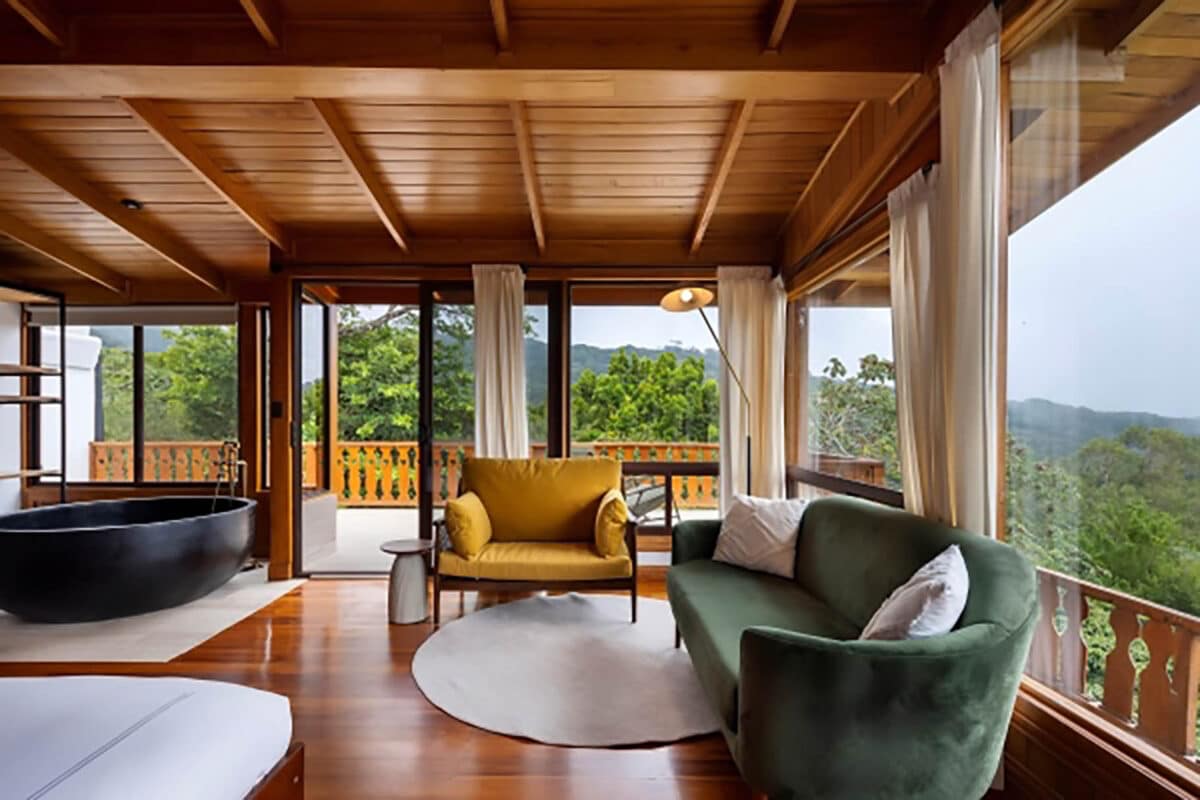 Modern room with scenic views
