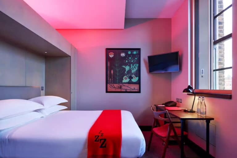 Bedroom with mood lighting