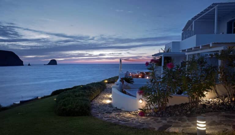 Terrace at dusk