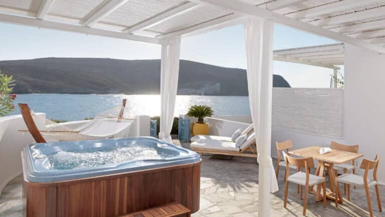 Hot tub and sea views