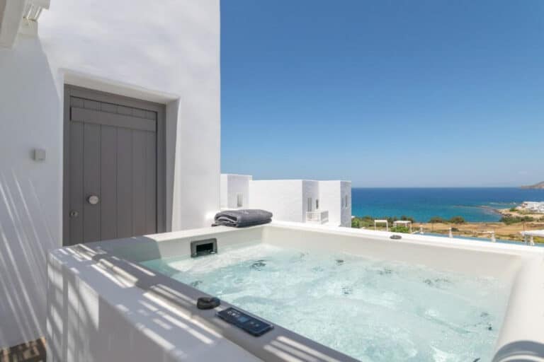 Hot tub and sea views