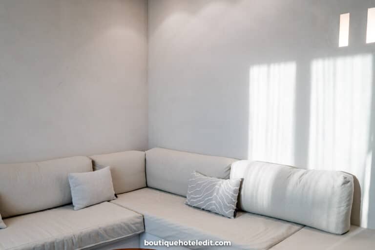 Private lounge area in suite