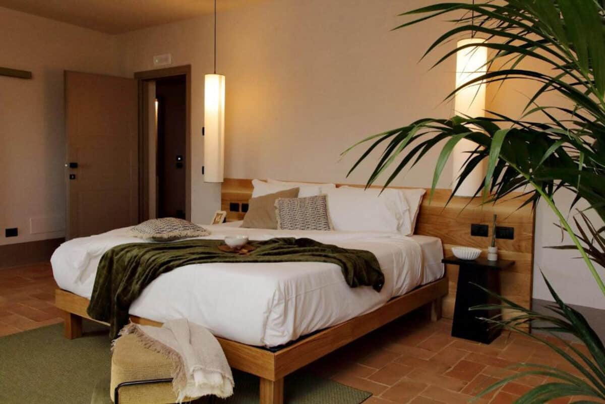 Bedroom with palm plant