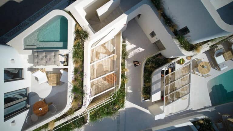 Aerial view of hotel